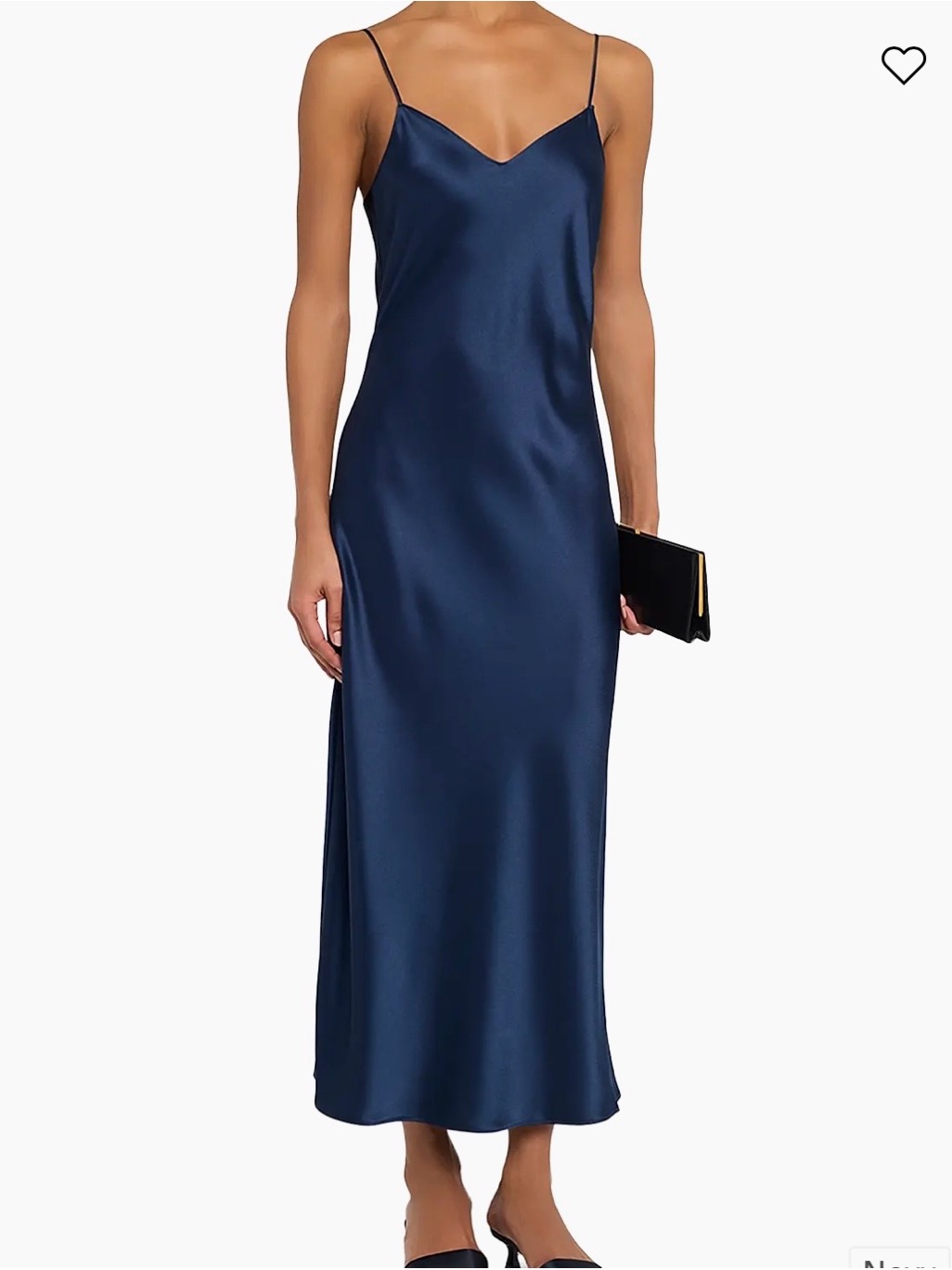 Polo By Ralph Lauren Navy Satin Slip Gown With Spaghetti Straps